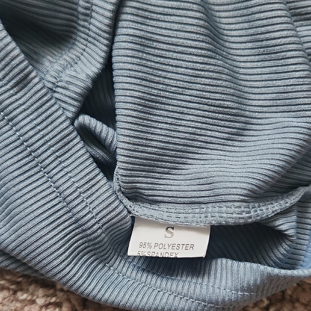 Light Blue Ribbed Pajama Set - Picture 5 of 6